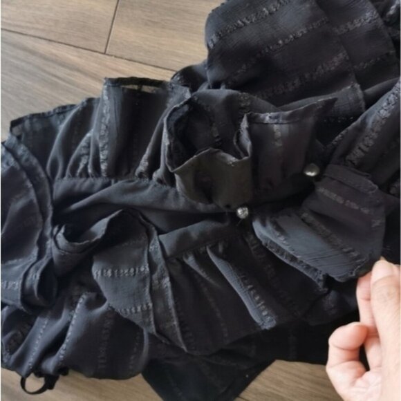 Uforia Muse Black Lace Trim V-Neck Blouse Women's Size Medium M - Picture 8 of 15